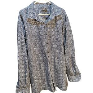 ROCHESTER Men's‎ Blue Floral Egyptian Cotton Non Iron Dress Shirt Size 36/37T